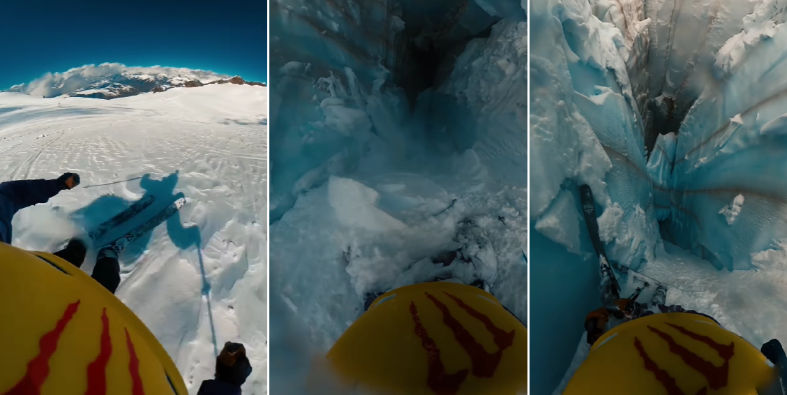 "Dizzying Fall into Crevasse Skiing Adventure Turns Dangerous in