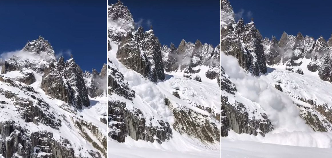 Une énorme avalanche filmée sur le massif du MontBlanc